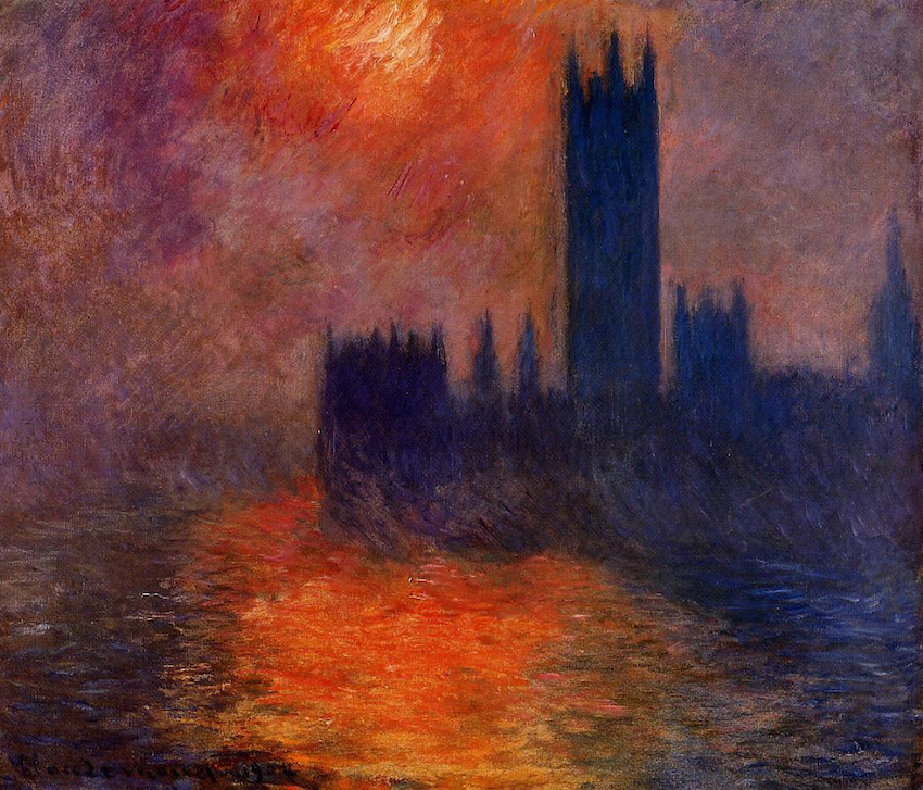 Le parlement, coucher de soleil de Claude Monet