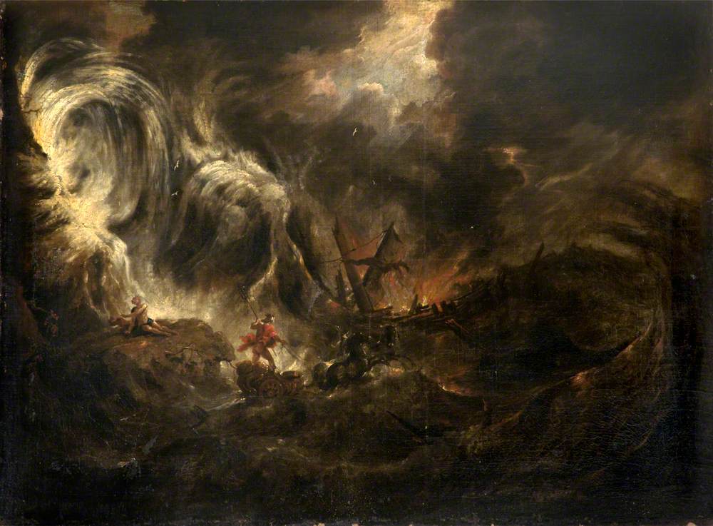 Tempête en mer avec Neptune et Ulysse